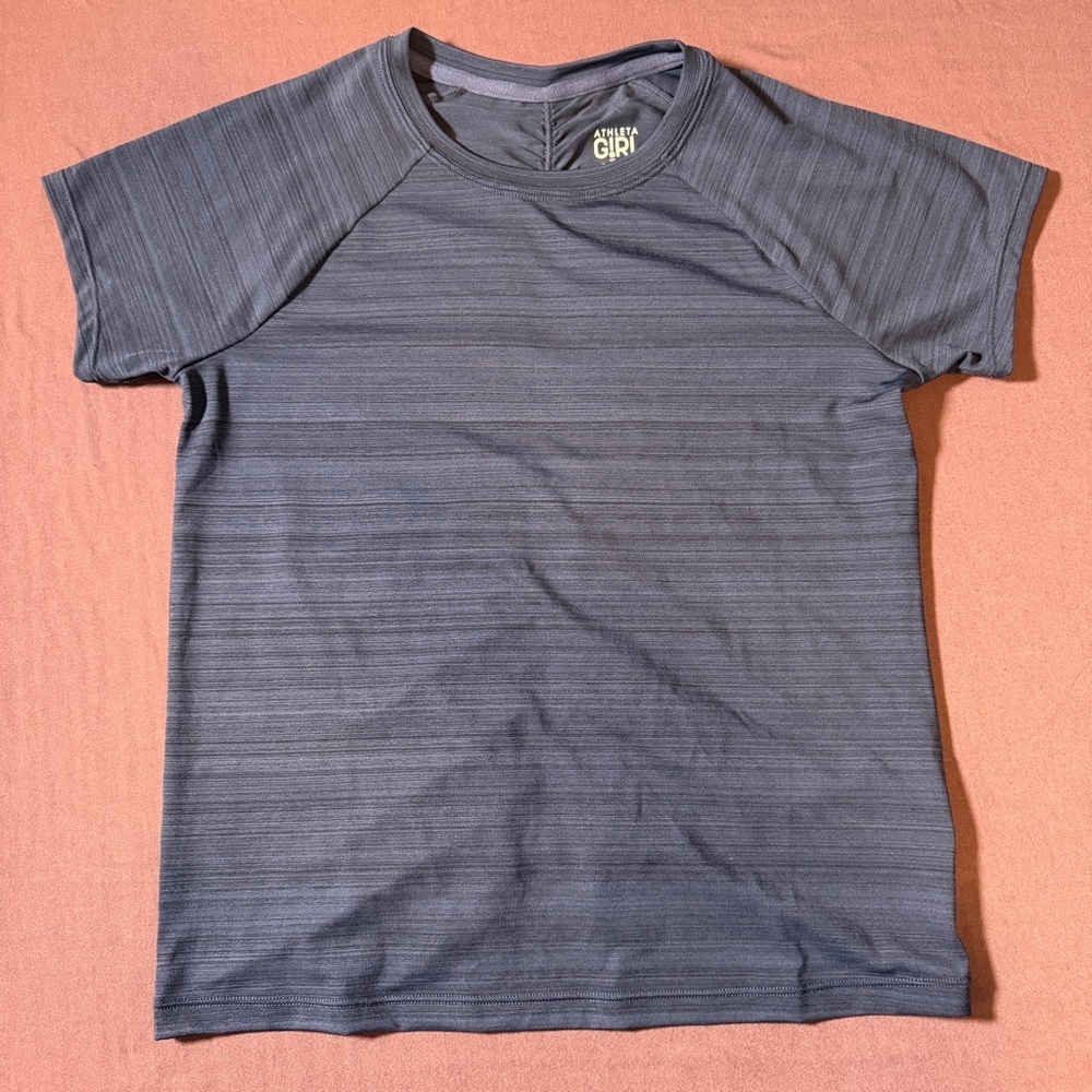 Athleta Girl Ruched Back Tee Shirt in Navy Blue - Girls Size XL/14
